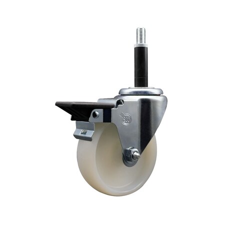 Service Caster 4'' Nylon Swivel 3/4'' Expanding Stem Caster with Brake SCC-EX20S414-NYS-PLB-34